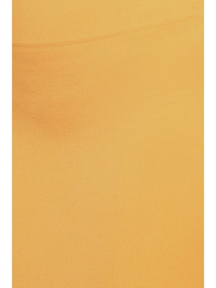 Yellow Nylon Spandex Side Slit Saree Shapewear