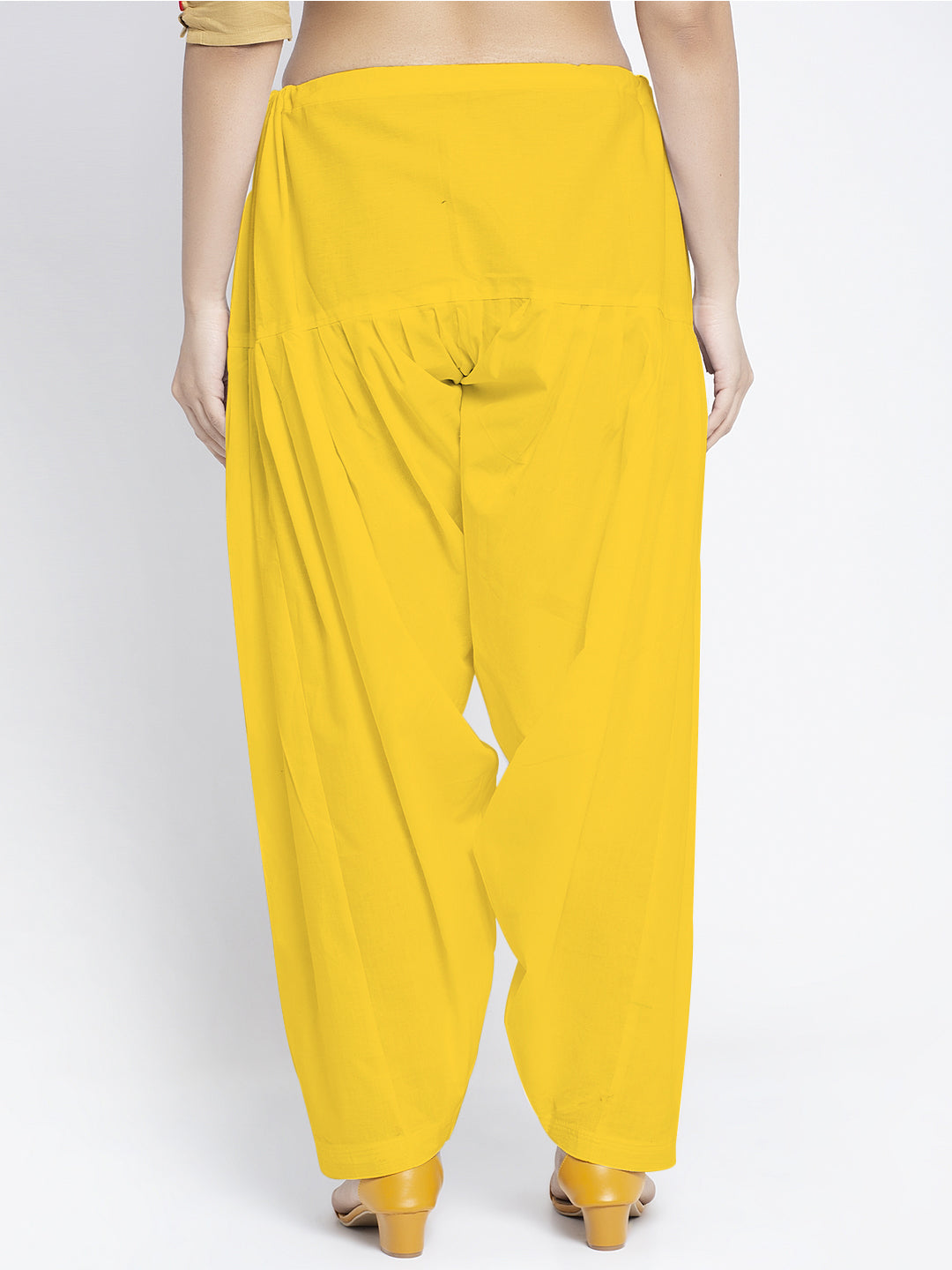 Yellow Solid Cotton Salwar Pant
