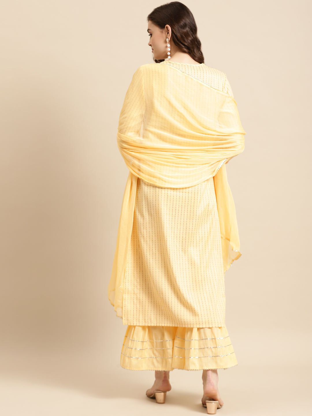 Yellow Yoke Design Kurta Sharara Set