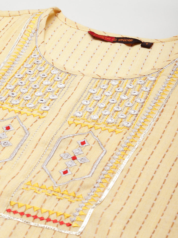 Yellow Yoke Design Kurta Sharara Set