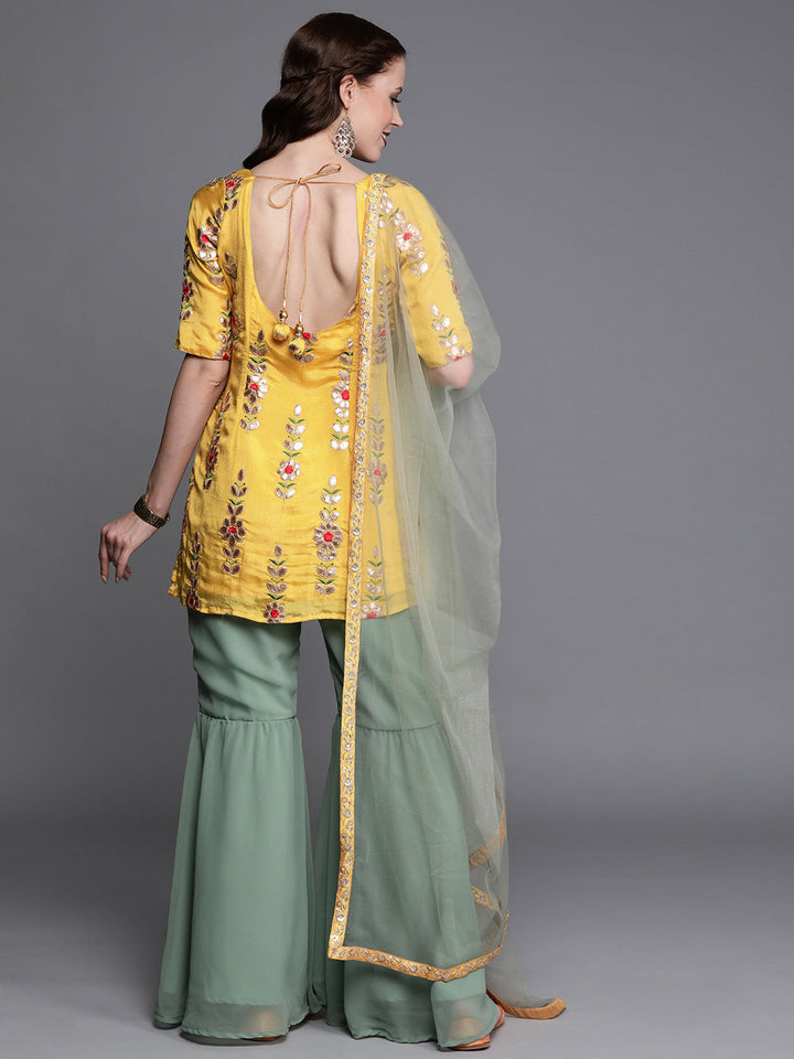 Yellow-&-Green-Embroidered-Gharara-Suit