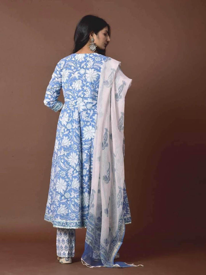 Skyblue Cape Kurta Suit Set