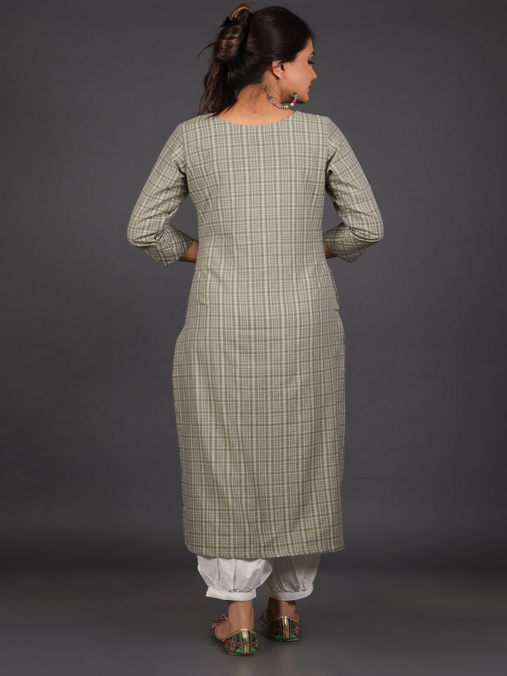 Olive Green Straight Kurta