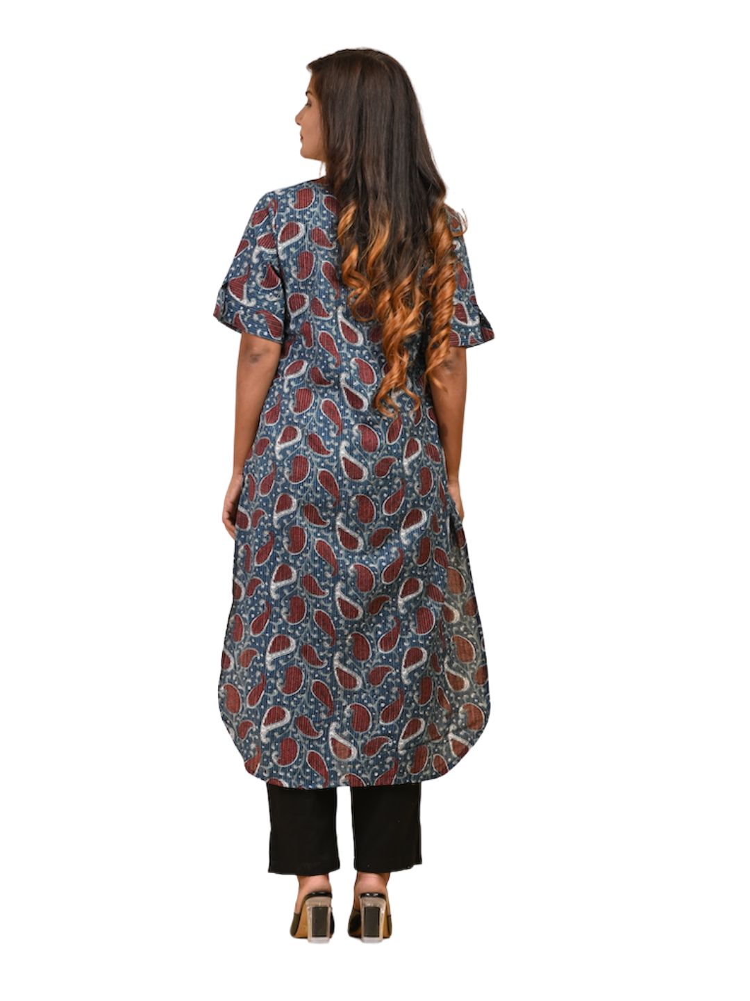 Zere-Indigo-Paisley-Print-Kurta