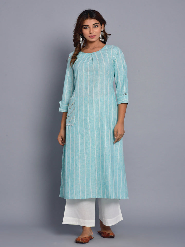 Zere-Mint-Blue-Kurta