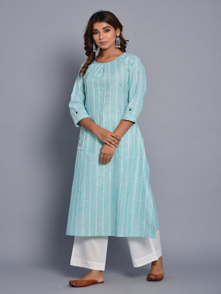 Zere-Mint-Blue-Kurta