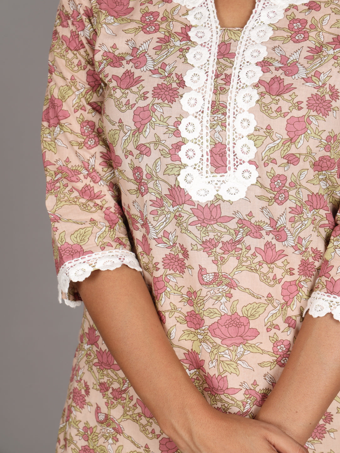 Zere-Mocha-Lace-Cotton-Kurta