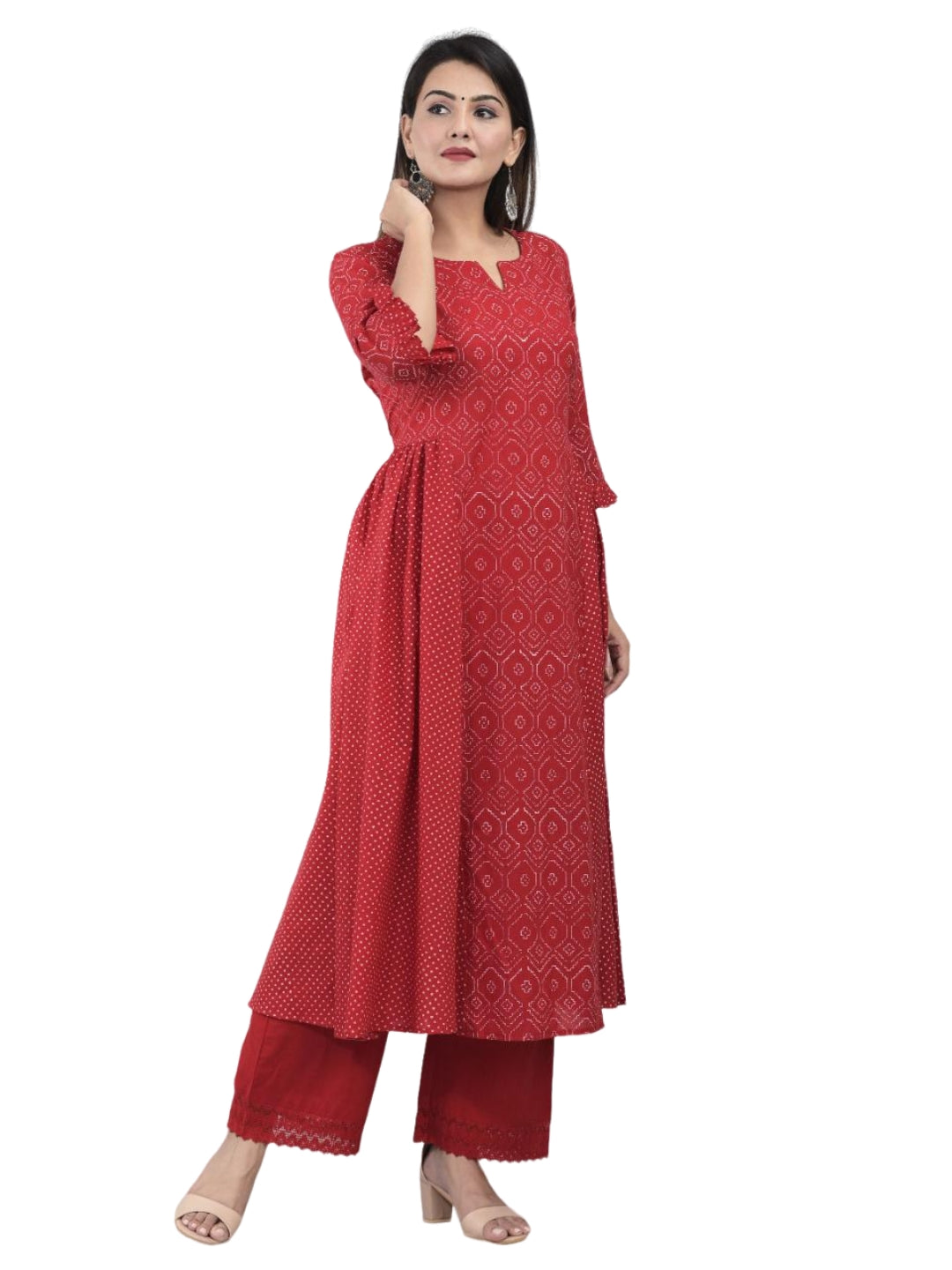 Zere-Red-Cotton-Full-Suit-Set