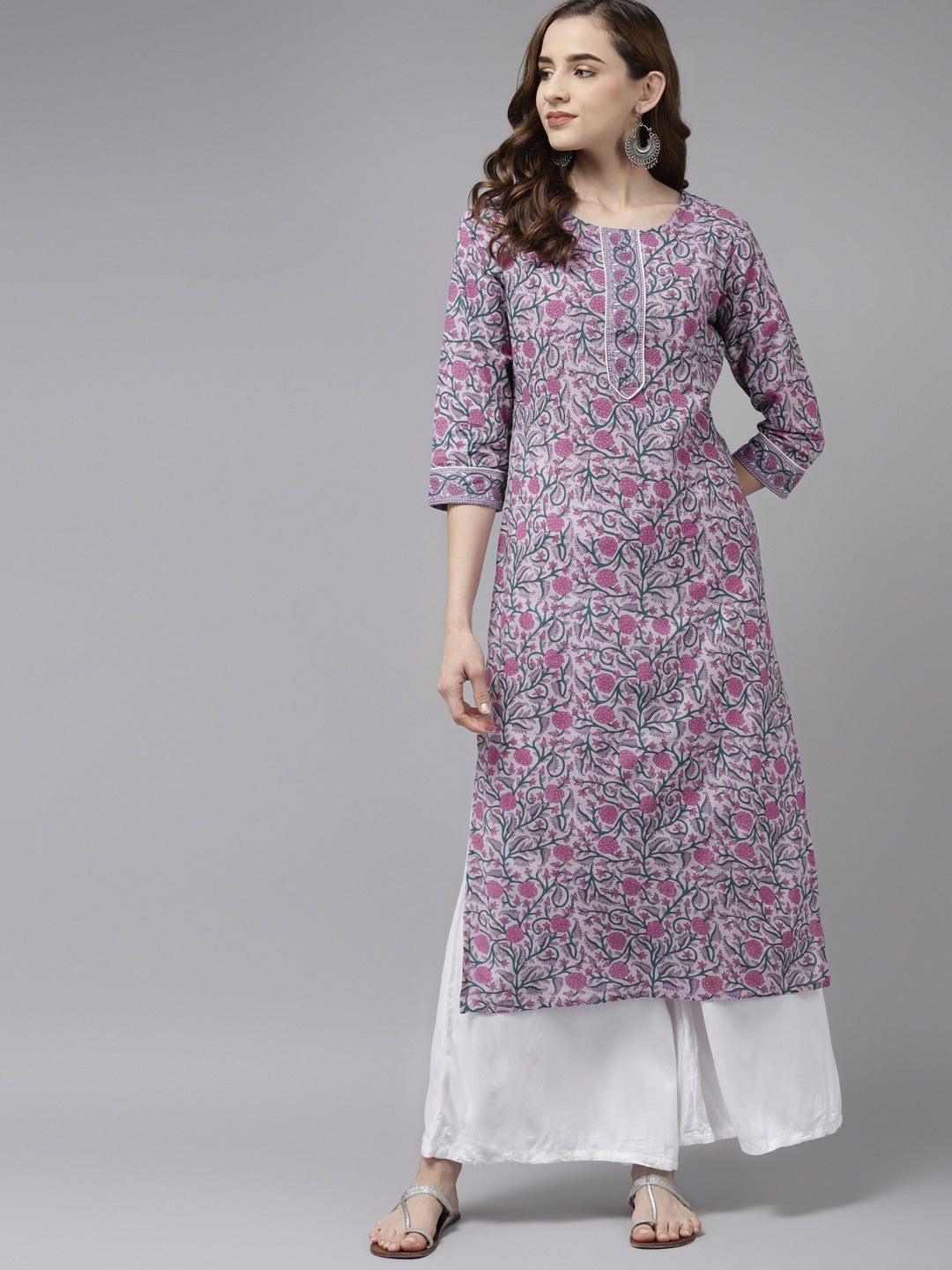 Lavender-&-Green-Printed-Kurta