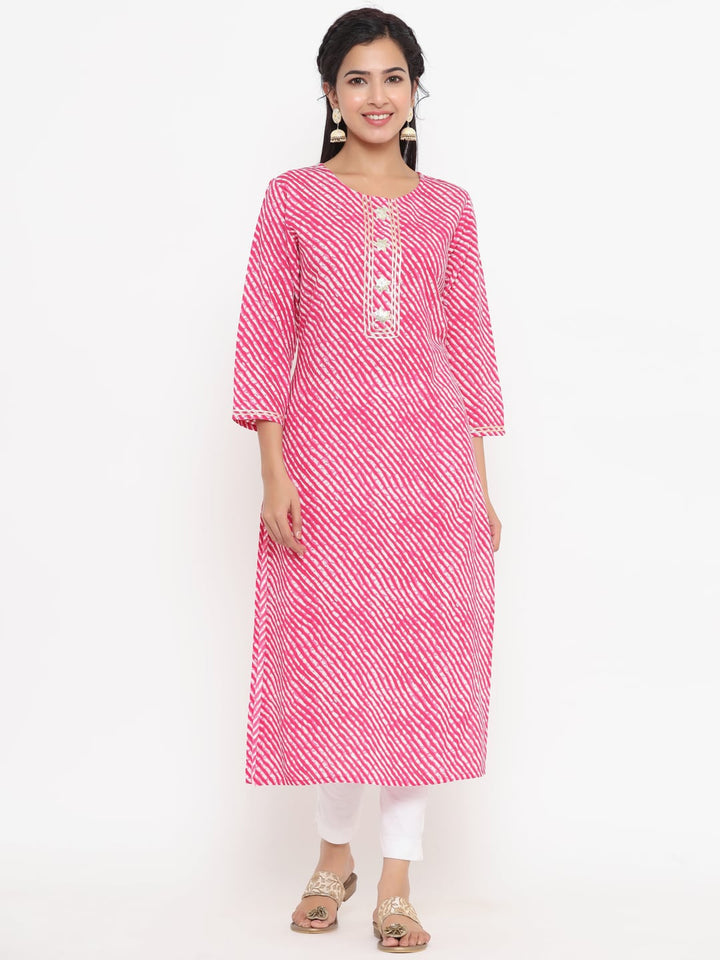 Pink-Printed-Kurta-Only