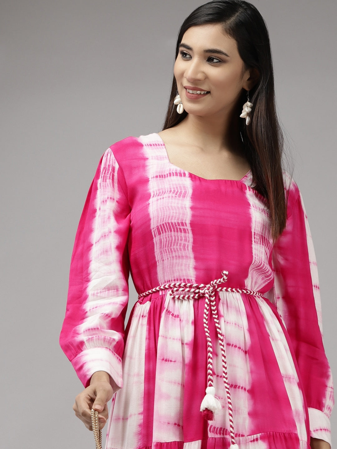 Pink-&-White-Tie-And-Dye-Dress-9413DRSPK