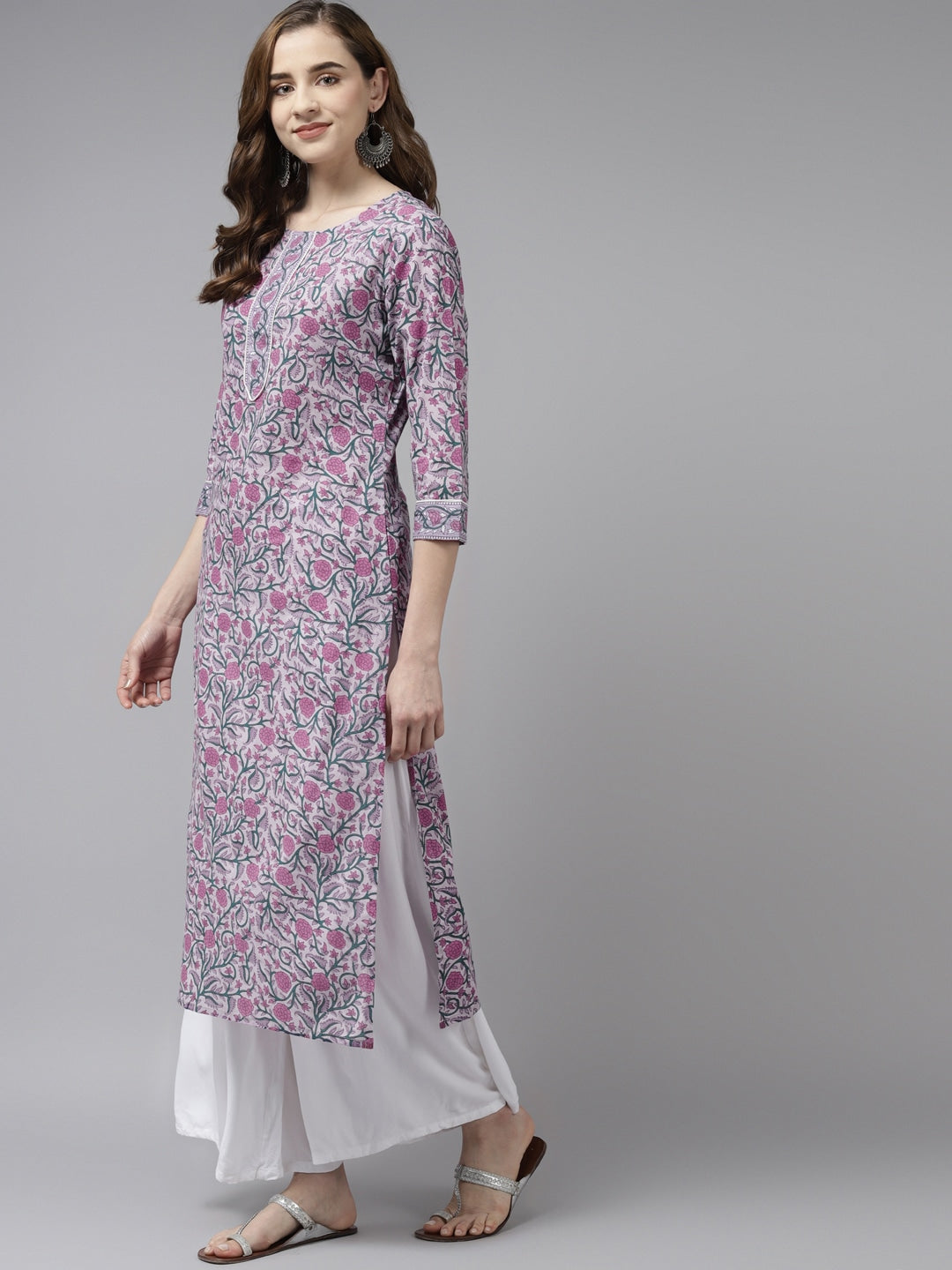 Lavender-&-Green-Printed-Kurta