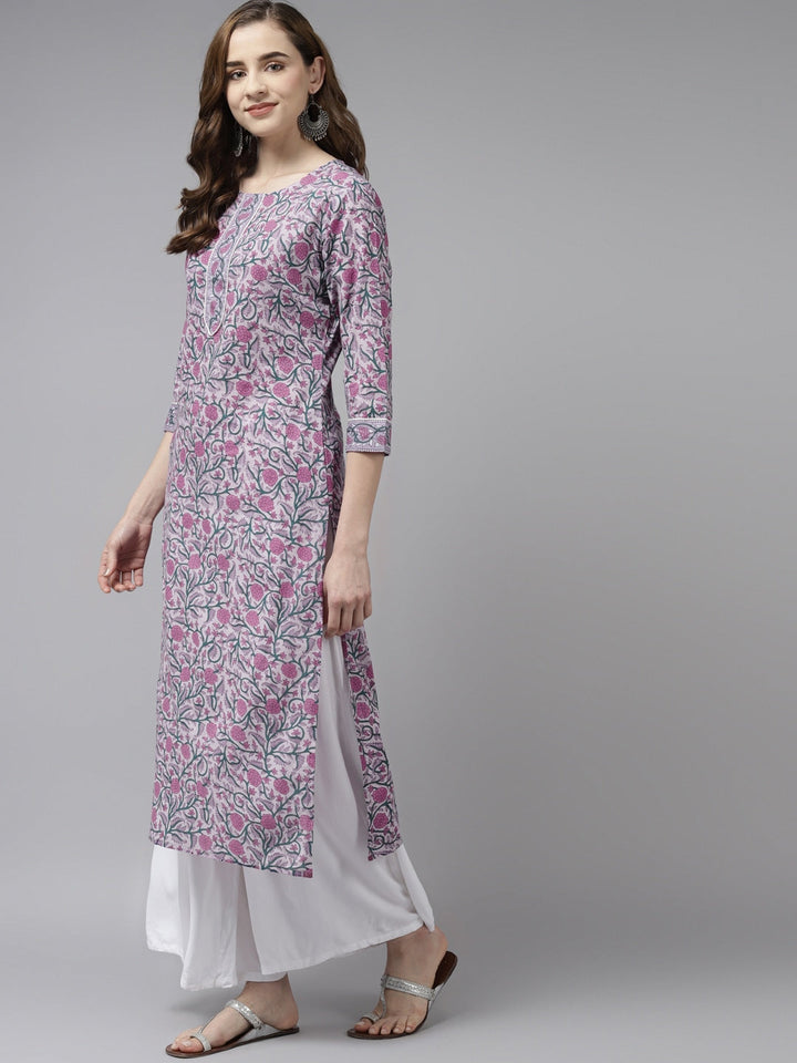 Lavender-&-Green-Printed-Kurta