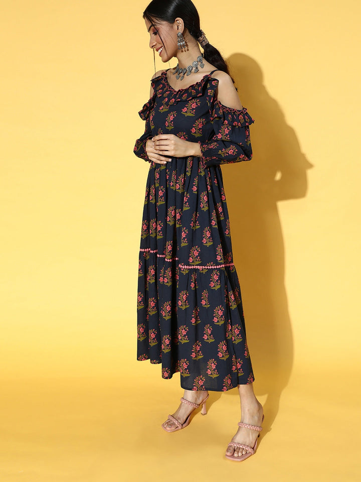 Navy-Blue-Floral-Printed-Pure-Cotton-Dress