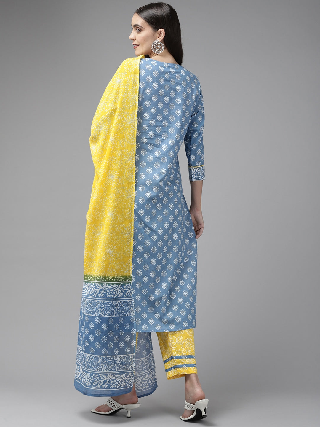 Blue-&-Yellow-Ethnic-Printed-Dupatta-Set-9424SKDBL