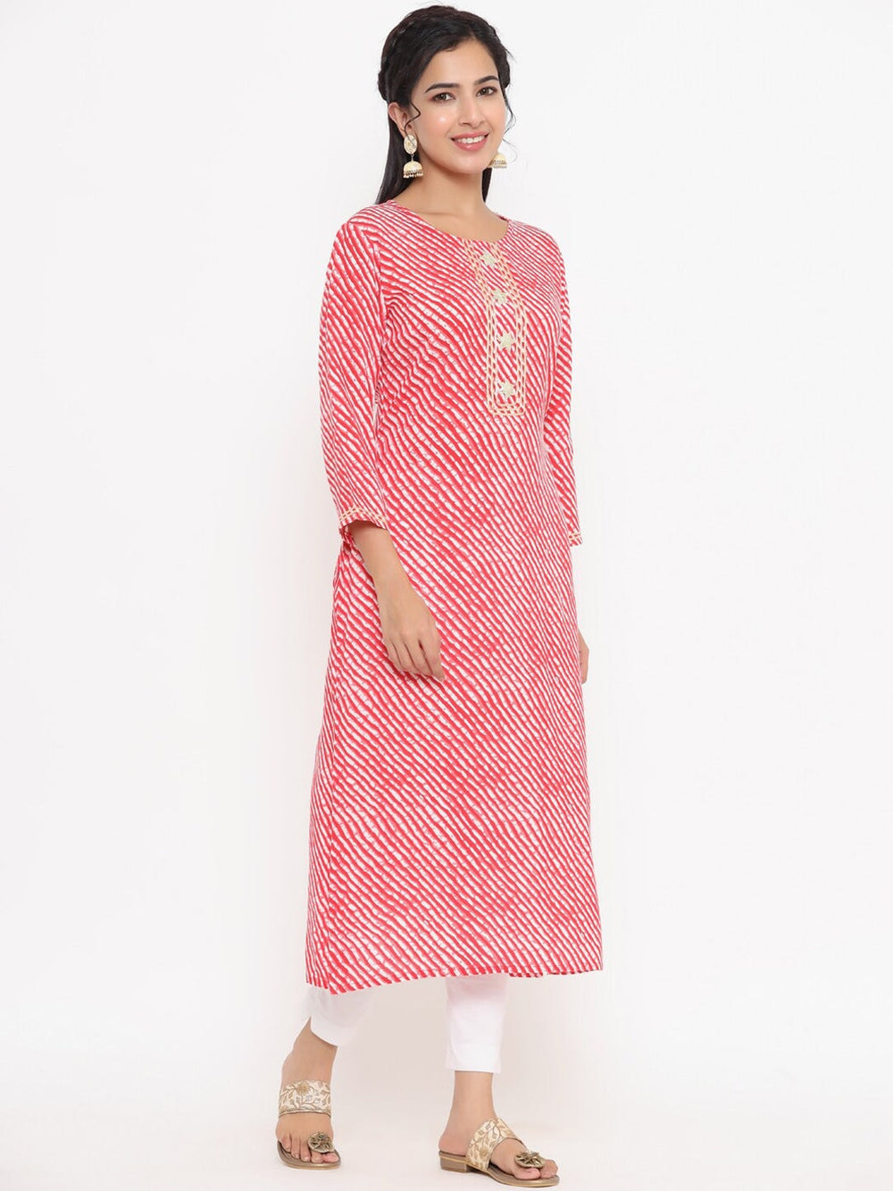 Red-Printed-Kurta-Only