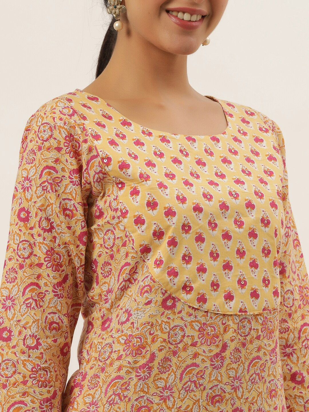 Yellow-Ethnic-Motifs-Cotton-Kurta-Set-6207SETYL