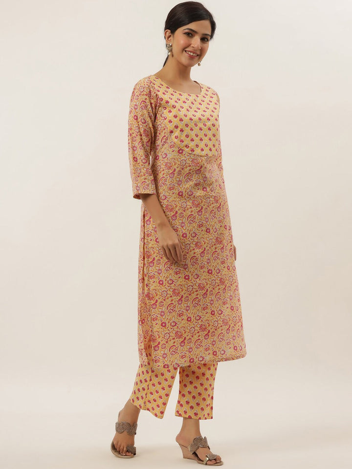 Yellow-Ethnic-Motifs-Cotton-Kurta-Set-6207SETYL