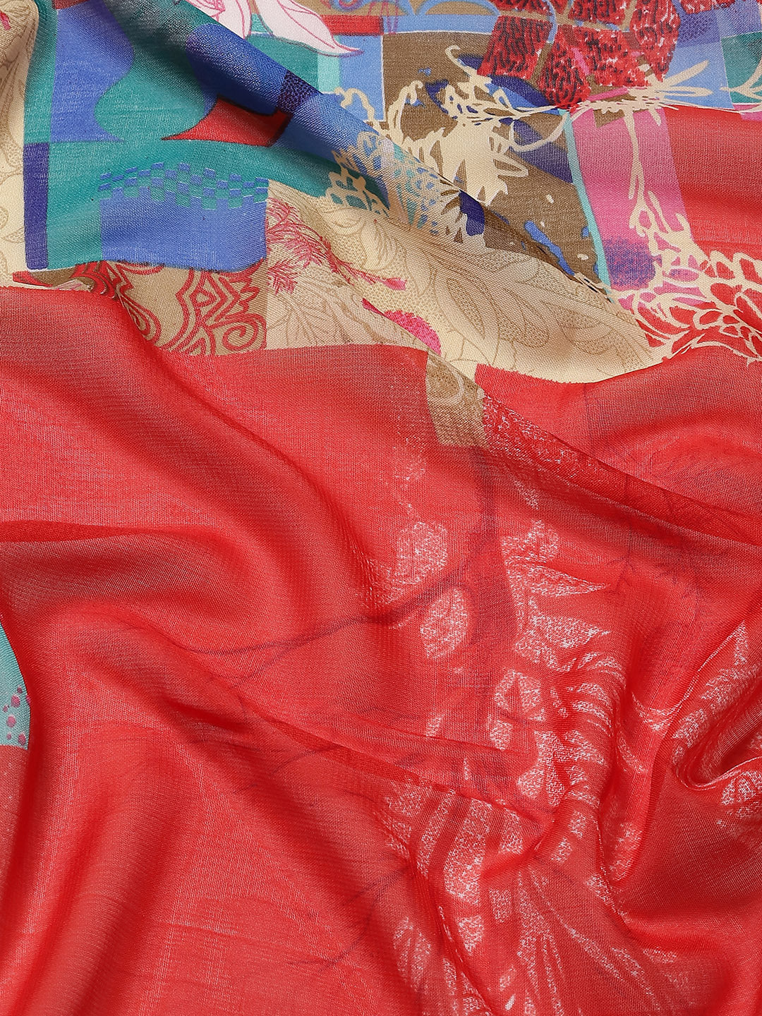 ZERESOUQ-Red-Georgette-Printed-Classy-Saree