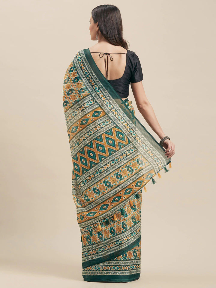 ZERESOUQ-Green-Art-Silk-Printed-Classy-Saree