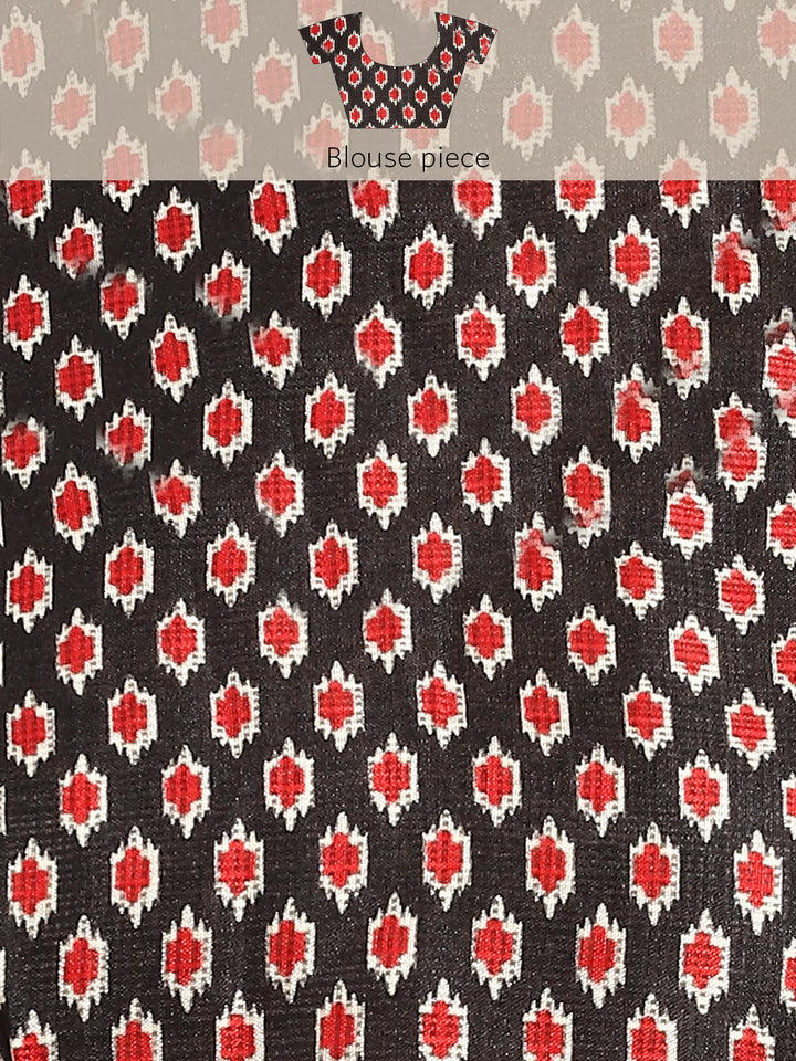 Black Art Silk Printed Classy Saree