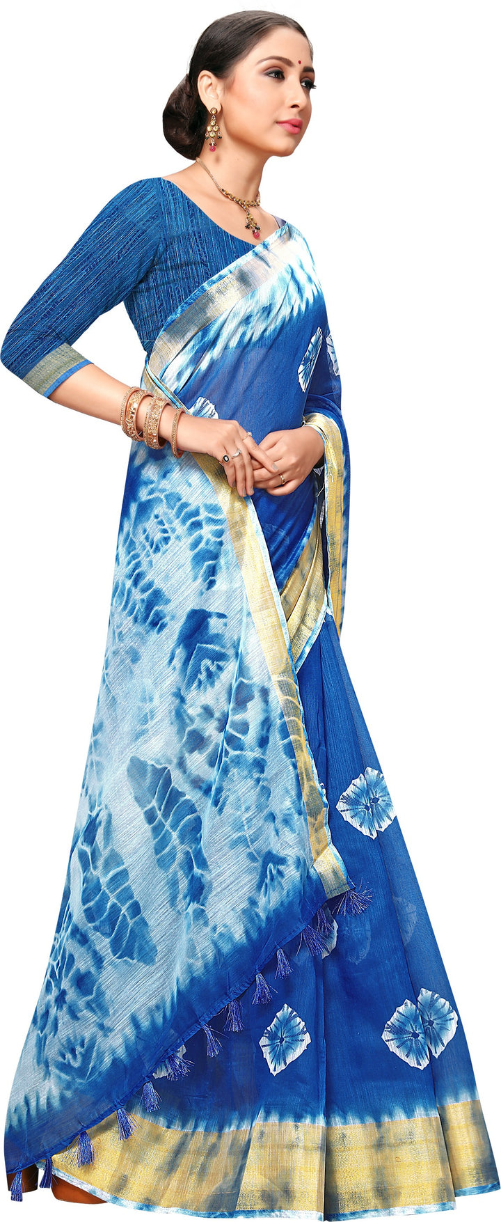 Blue Art Silk Dyed Classy Saree