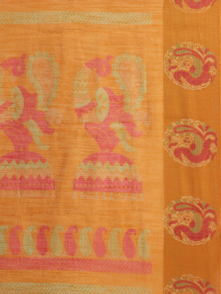 Mustard Cotton Blend Printed Classy Saree