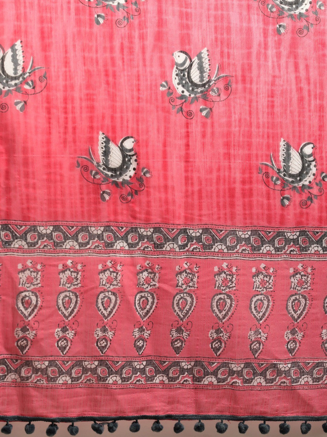 Pink Art Silk Printed Classy Saree