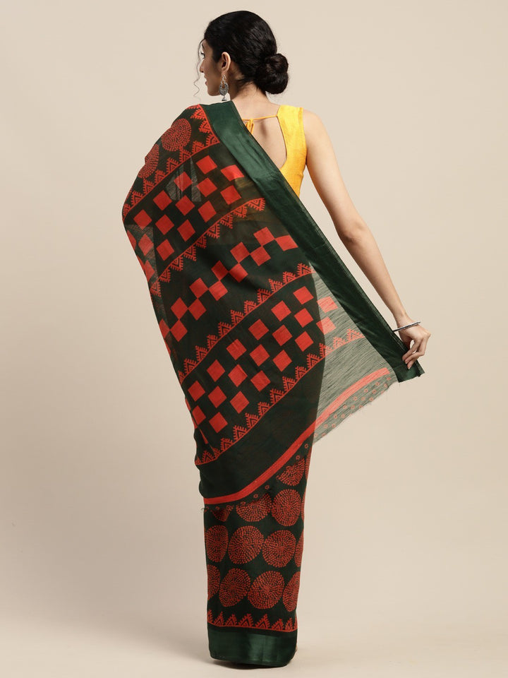 ZERESOUQ-Green-Art-Silk-Printed-Classy-Saree