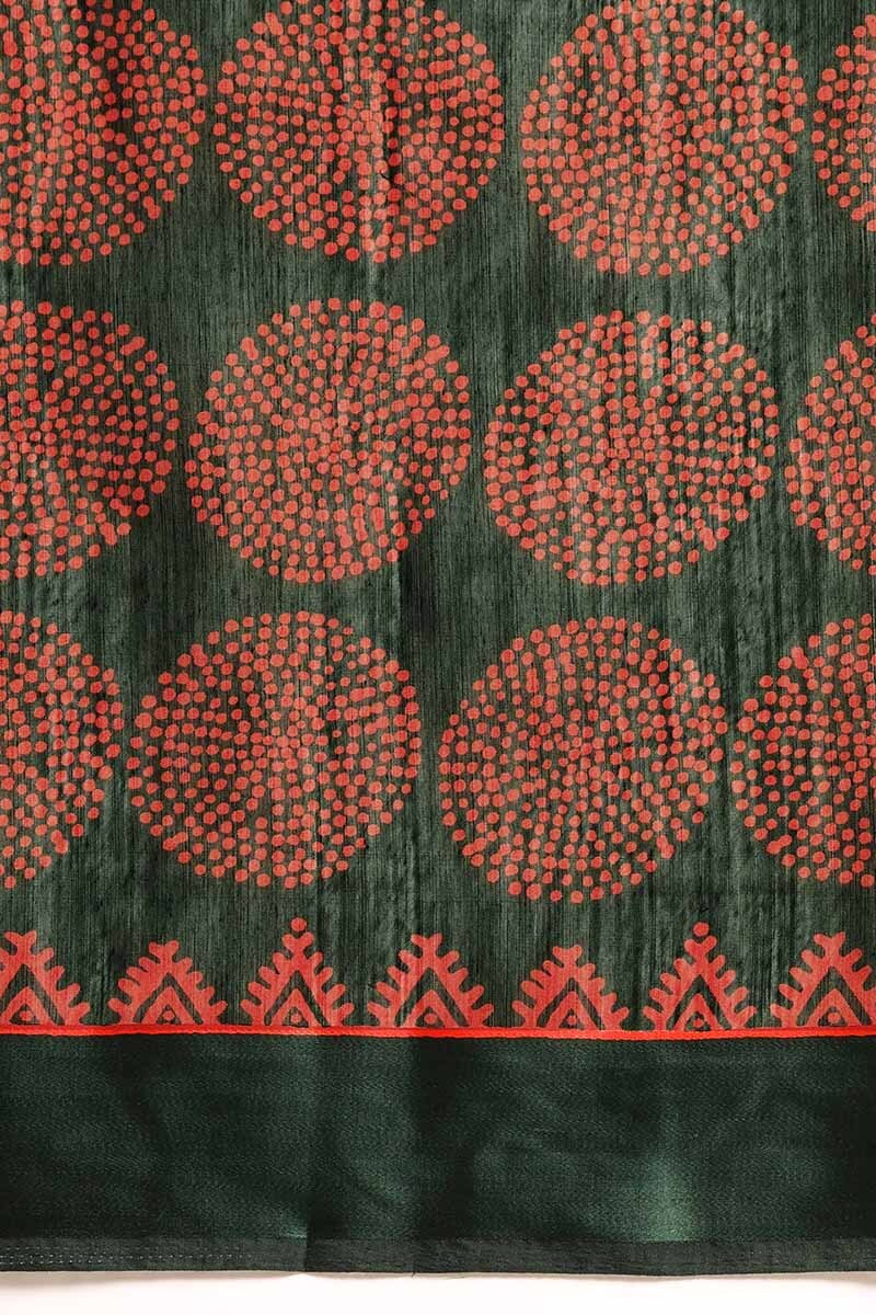 Green Art Silk Printed Classy Saree