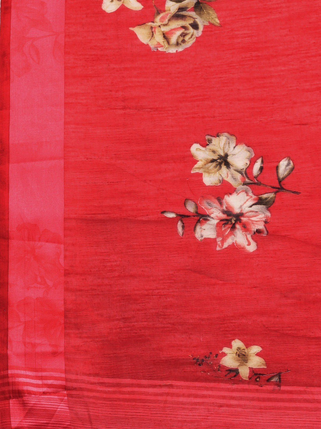 Red Art Silk Printed Classy Saree