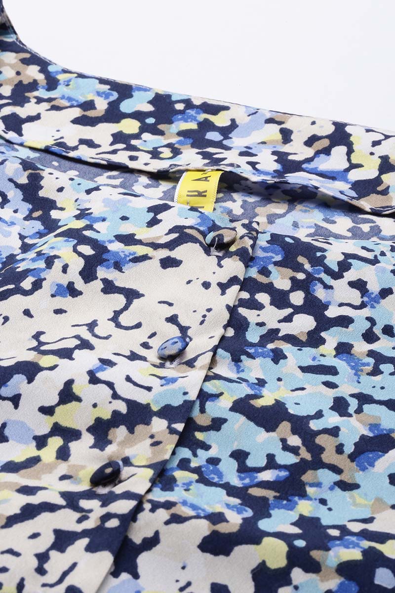 ZERESOUQ-Blue-Crepe-Abstract-Printed-Square-Neck-Crop-Shirt
